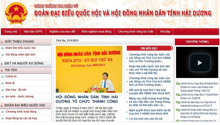 Chính thức có Trang thông tin điện tử đại biểu dân cử tỉnh